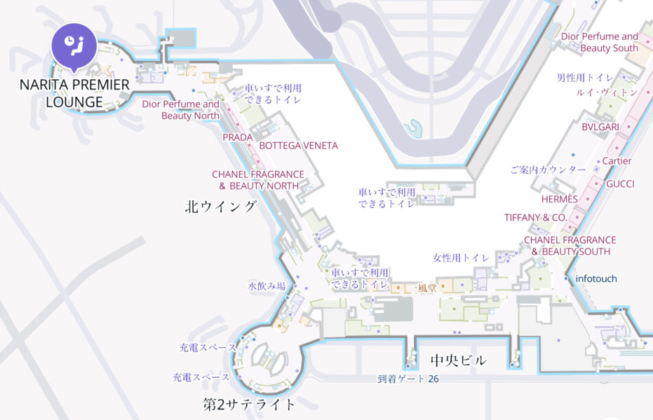 成田プレミアムラウンジの地図